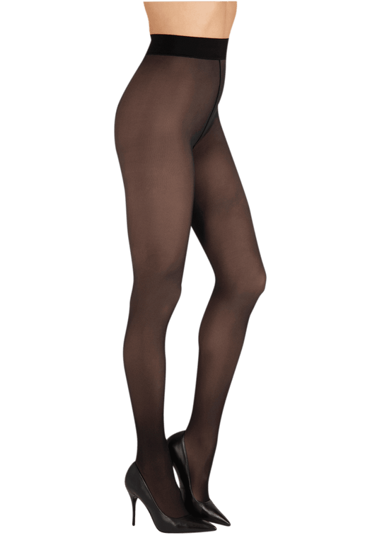 Collant chaud Effet Transparent Sensation Polaire 25D - Noir ébène