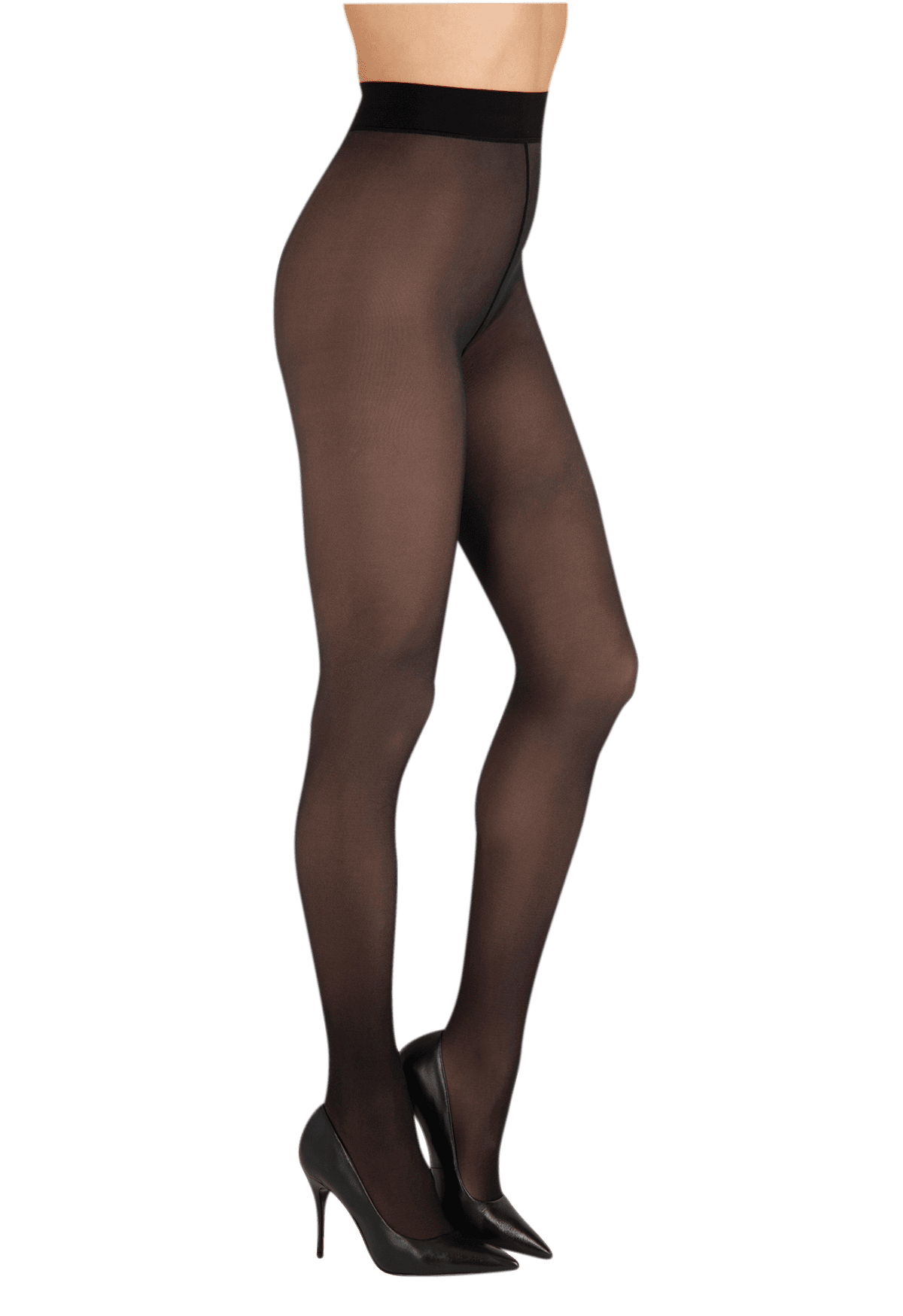 Collant chaud Effet Transparent Sensation Polaire 25D - Noir ébène