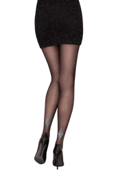 Collant Fantaisie 25D Baguette Etoile Filante Magic Nights - Noir ébène