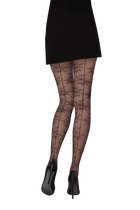 Collant Fantaisie 25D Dentelle Florale Magic Nights - Noir ébène