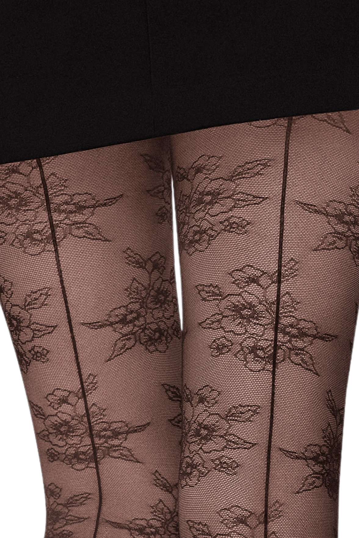Collant Fantaisie 25D Dentelle Florale Magic Nights - Noir ébène