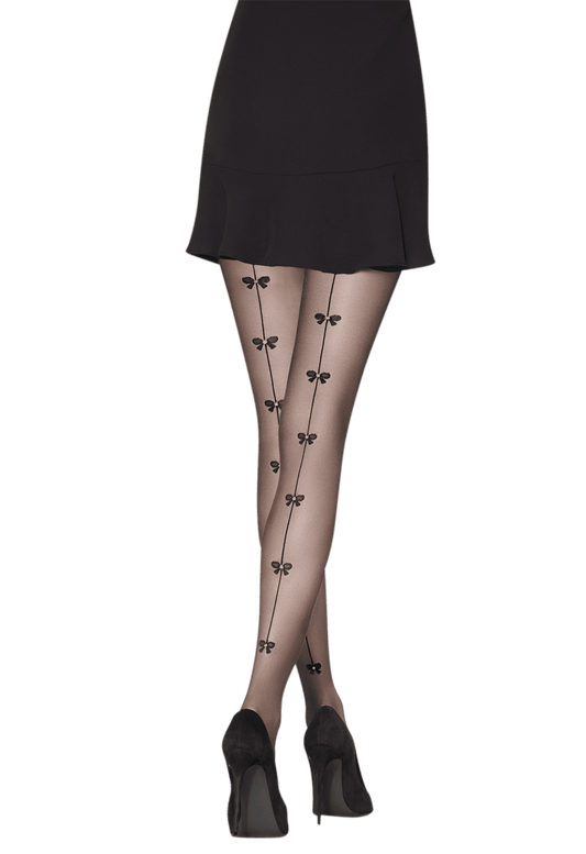 Collant Fantaisie 25D Baguette Couture Magic Nights - Noir ébène