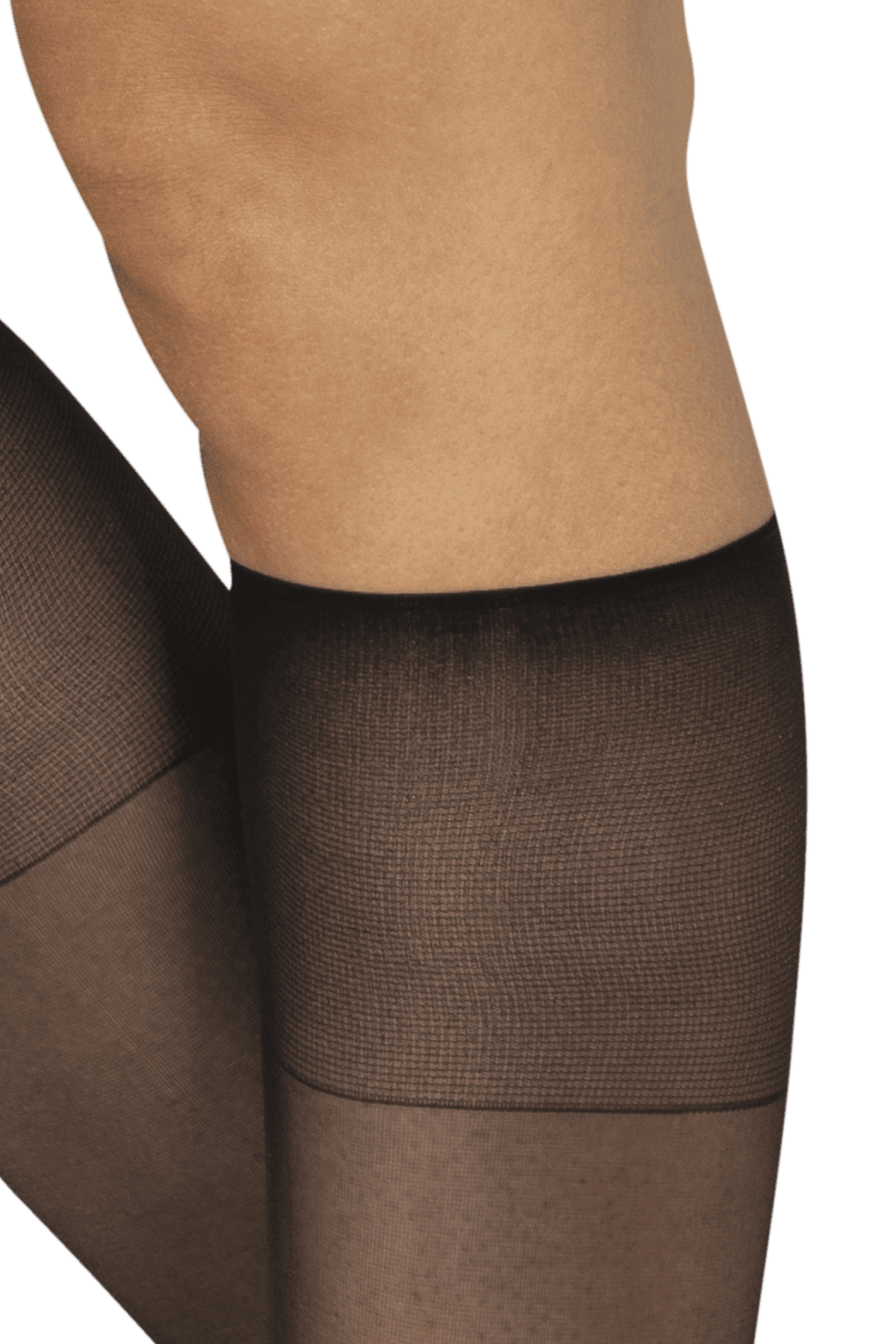Mi-bas Transparent Tenue Parfaite 15D Well Infini Confort 2 Paires - Noir