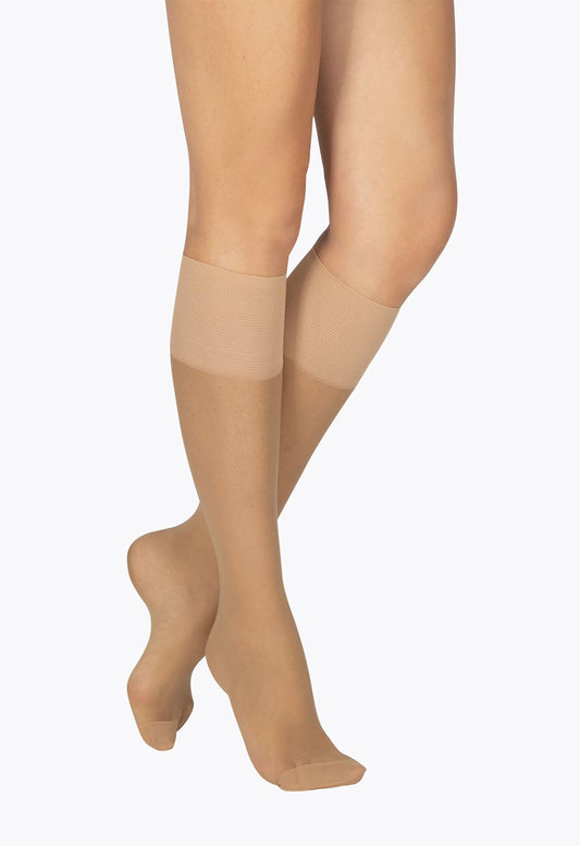 Lot de 2 paires de Mi-bas Transparents 15D Elastivoile Résistant