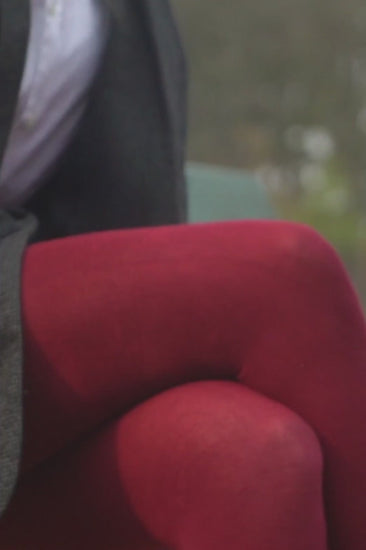 Vidéo Collant Opaque Chaud 160D Douceur Coton Allure d'Hiver - Grenat