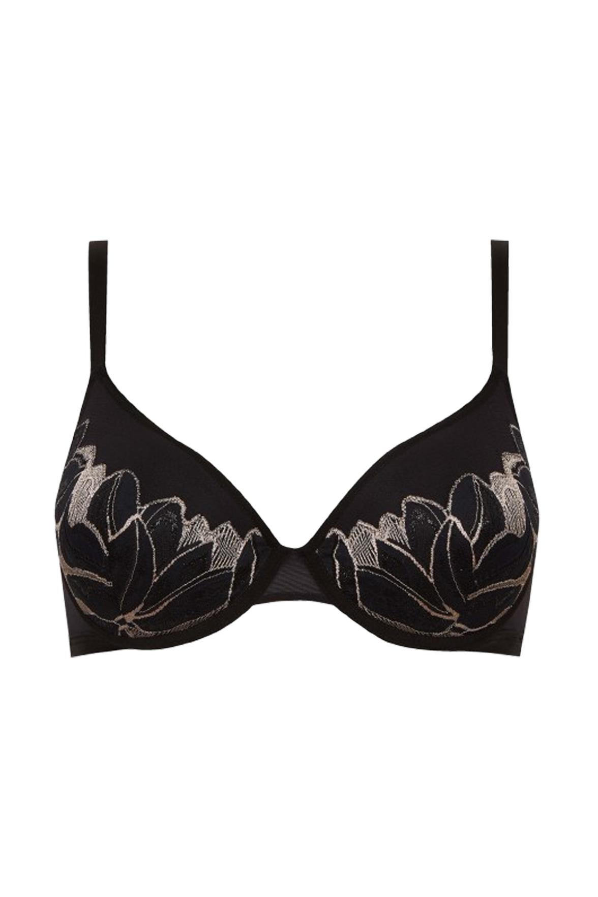 Soutien-gorge à coques Nymphéas - Noir