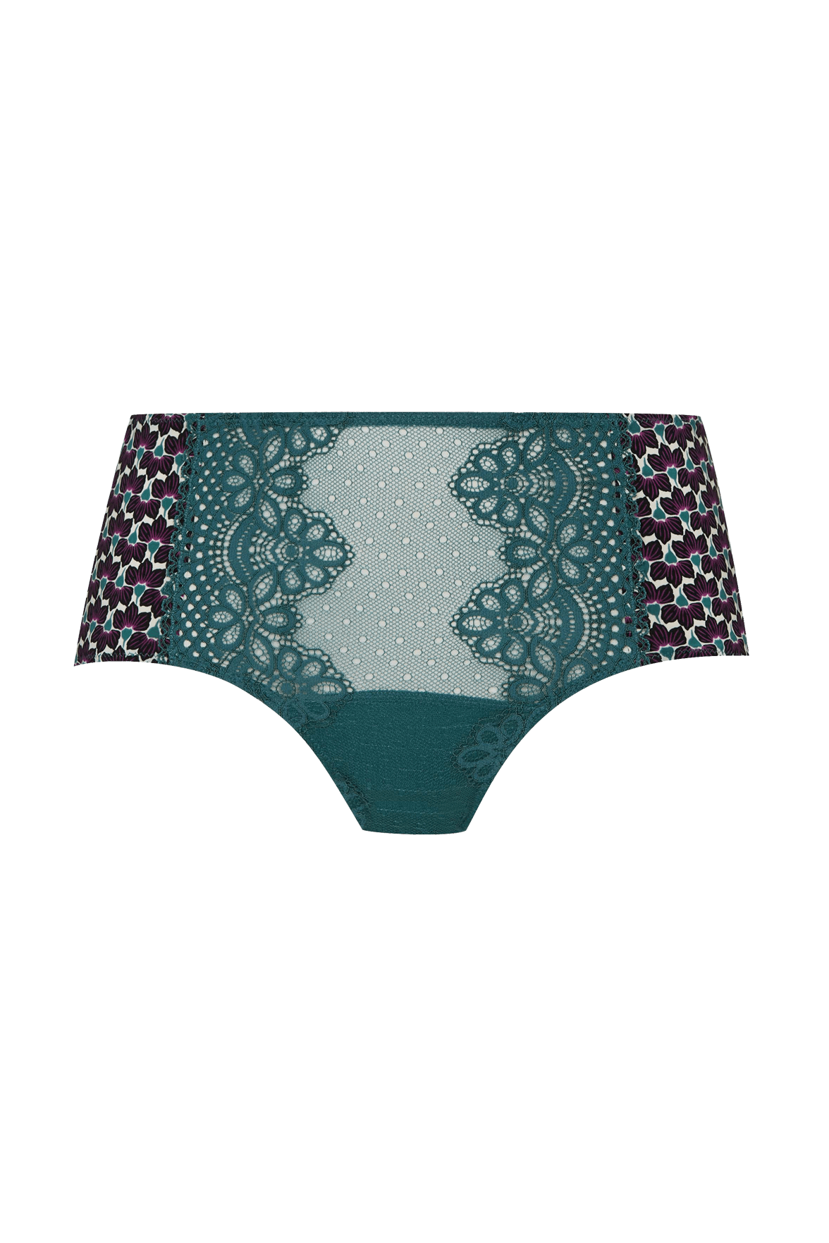 Shorty en dentelle et microfibre L'irrésistible - Imprimé folk