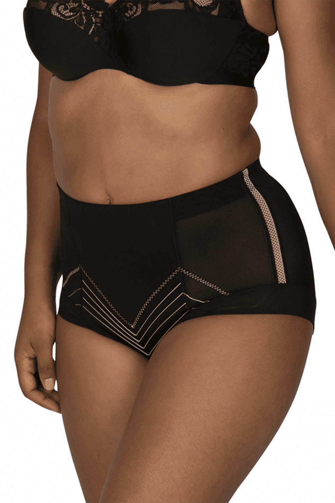 Culotte Haute Body Galbe Elégance - Noir dune