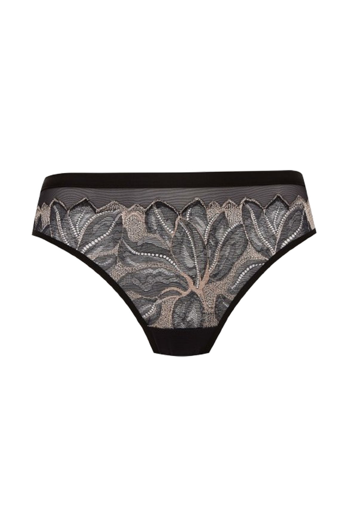 Slip Brésilien Nymphéas - Noir
