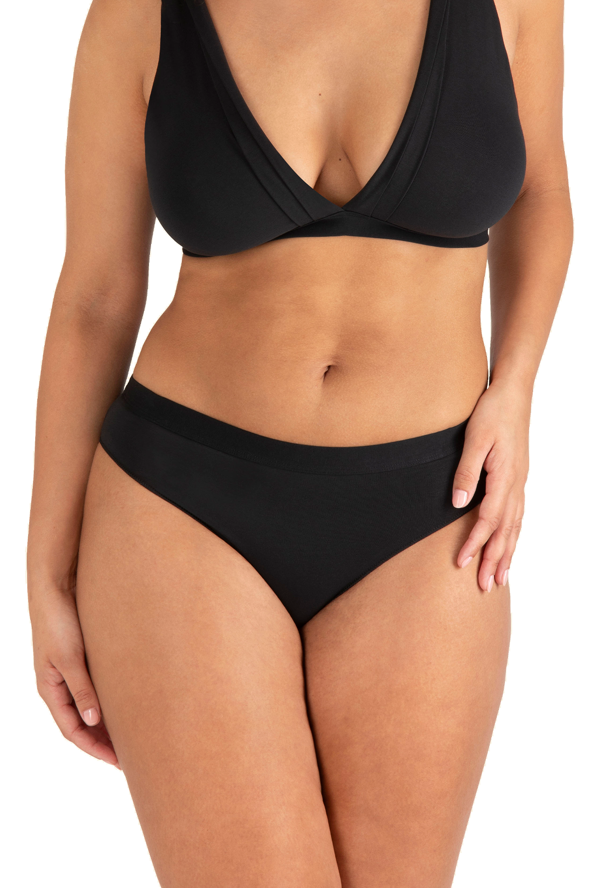 Slip Tulle Design Coton - Noir