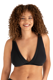 Soutien-gorge sans armatures Tulle Design Coton - Noir