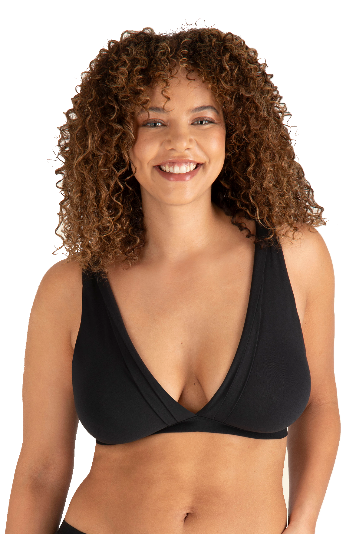 Soutien-gorge sans armatures Tulle Design Coton - Noir