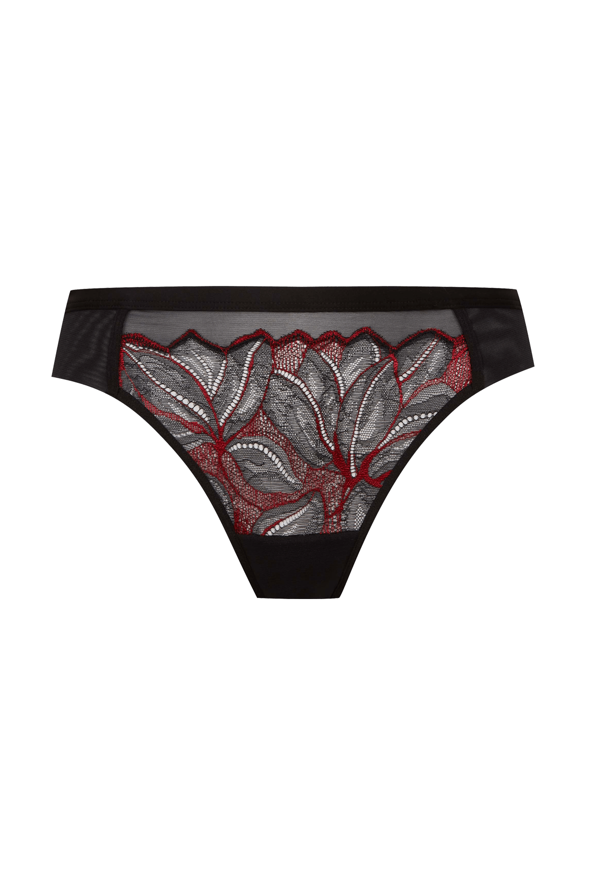 Tanga Nymphéas - Noir / Rouge