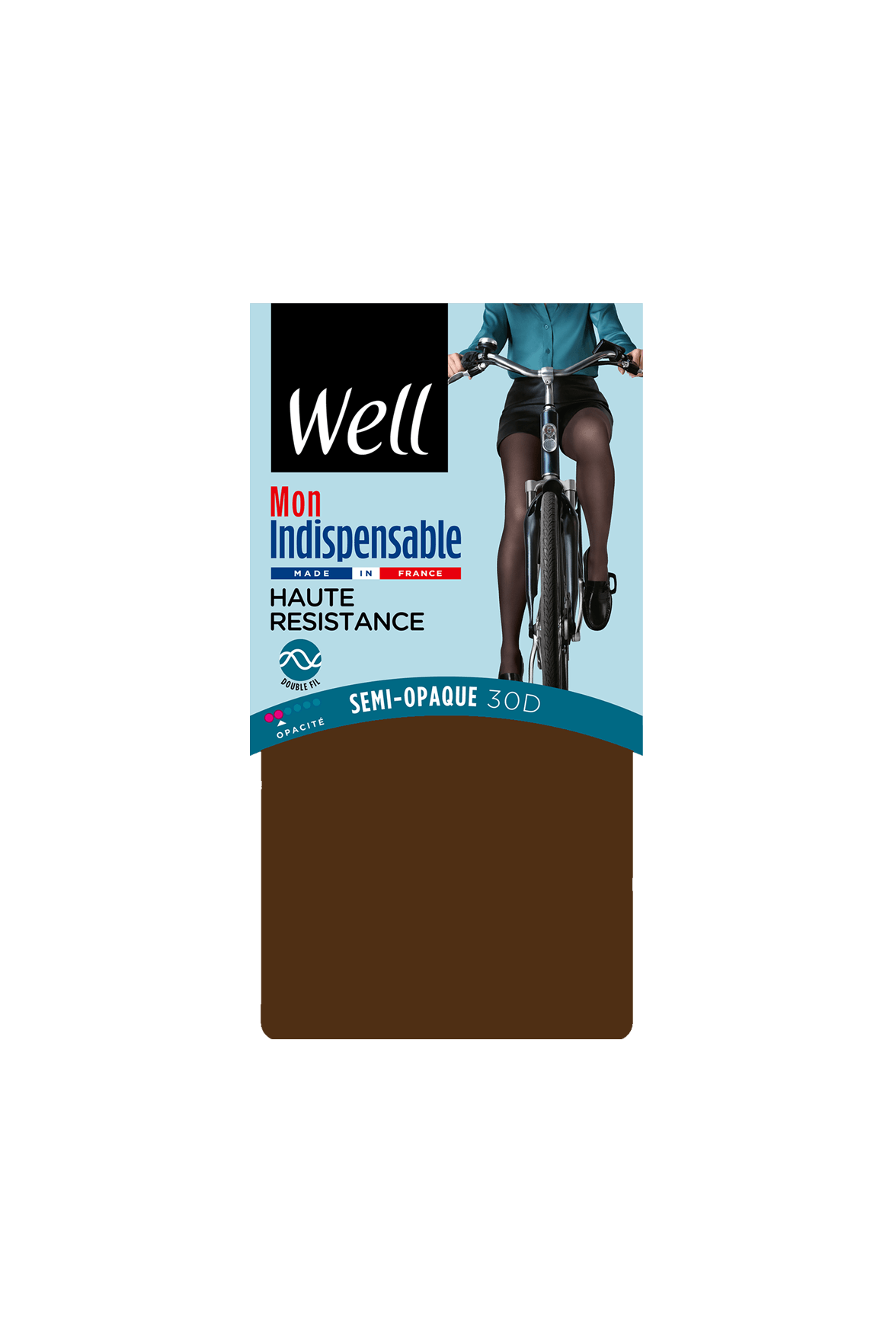 Collant Semi-Opaque 30D Mon Indispensable - Chocolat - Pack