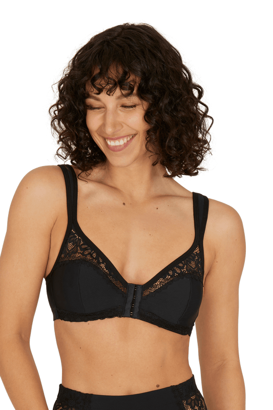 Soutien-gorge sans armatures agrafage avant Well Allure - Noir