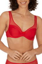 Soutien-gorge à armatures Tulle Design - Rouge ardent
