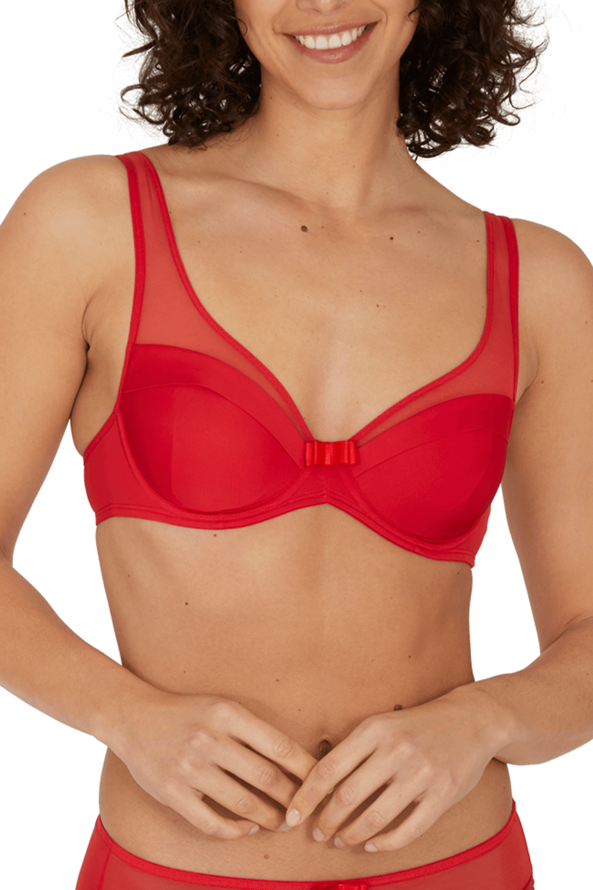 Soutien-gorge à armatures Tulle Design - Rouge ardent