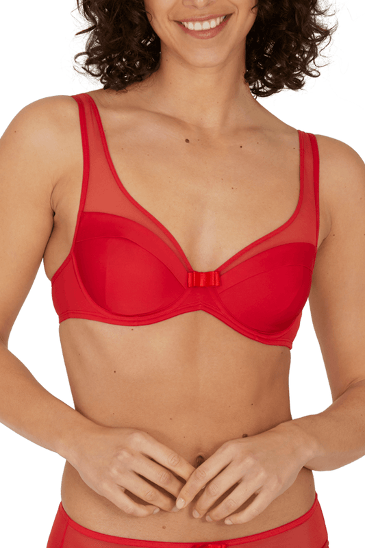 Soutien-gorge à armatures Tulle Design - Rouge ardent