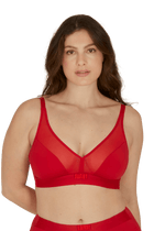Soutien-gorge sans armatures Tulle Design - Rouge ardent