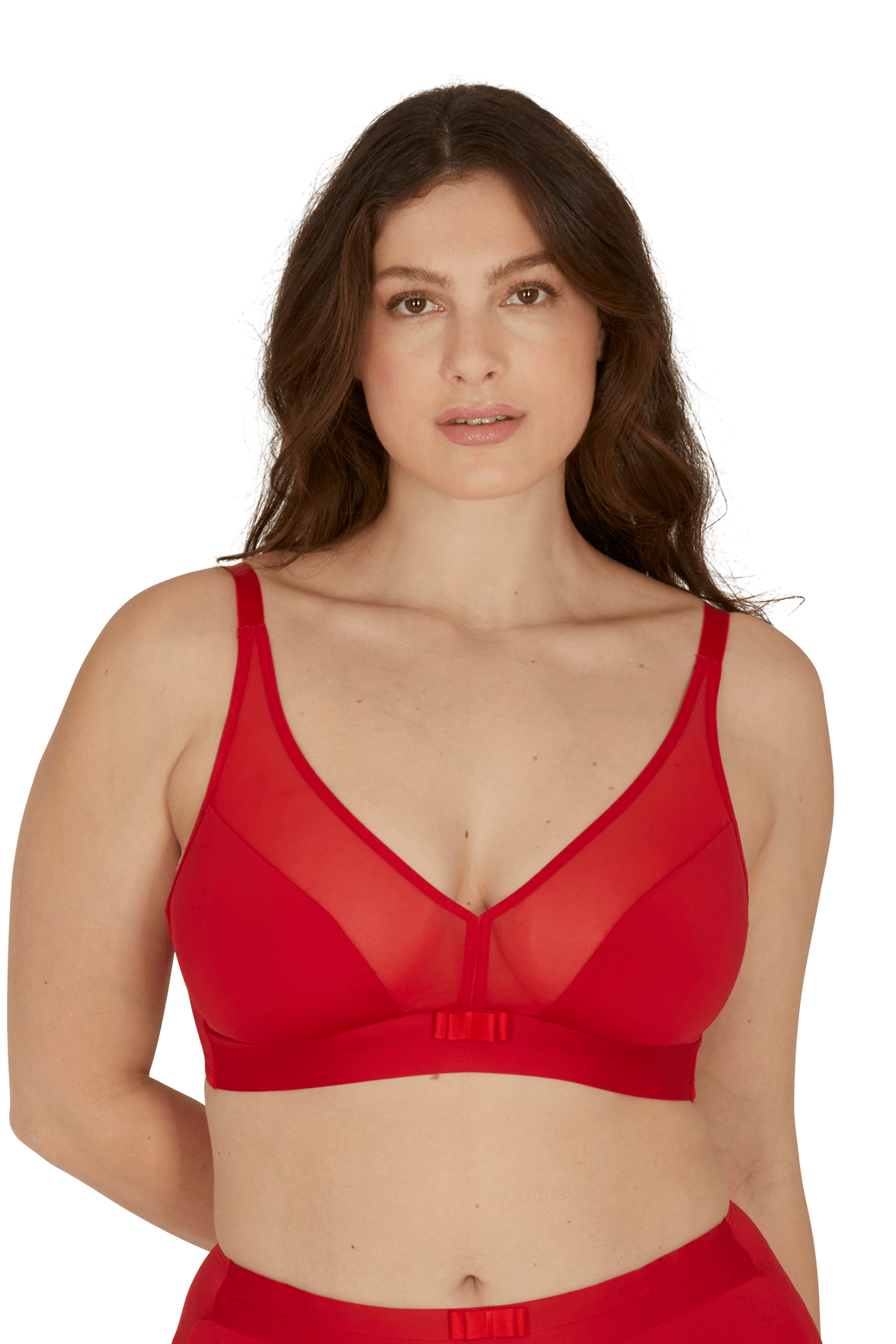 Soutien-gorge sans armatures Tulle Design - Rouge ardent