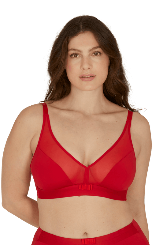 Soutien-gorge sans armatures Tulle Design - Rouge ardent