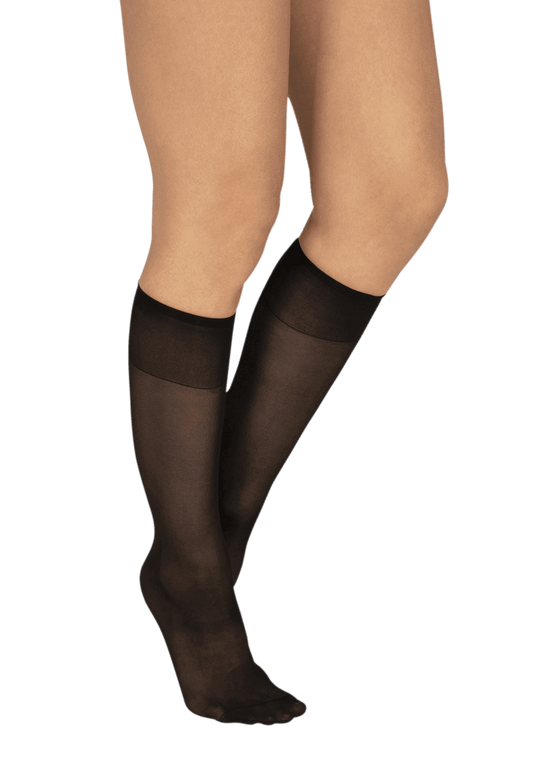 Mi-bas Semi-Opaque 30D Elastivoile - Noir