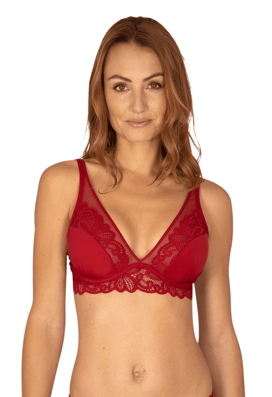 Soutien-gorge à coques Dentelle Envoûtante - Rouge rubis