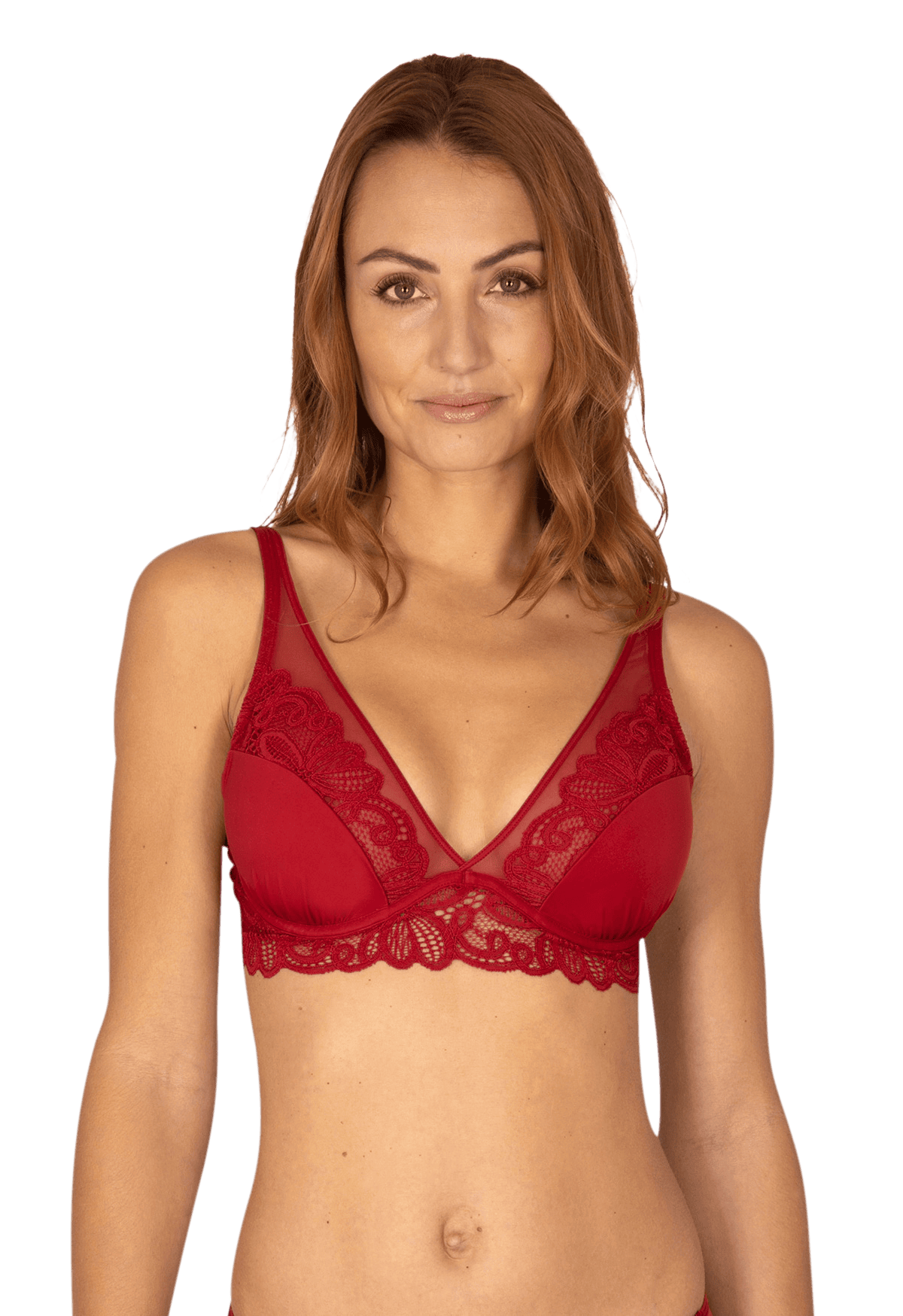 Soutien-gorge à coques Dentelle Envoûtante - Rouge rubis