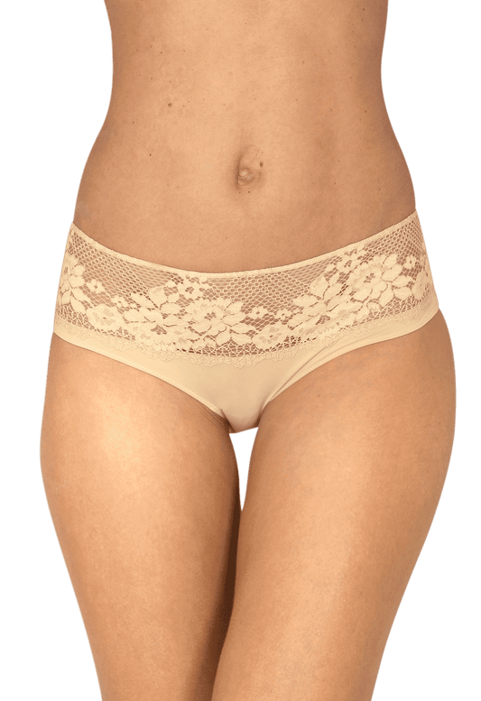 Shorty Résille Florale - Nude