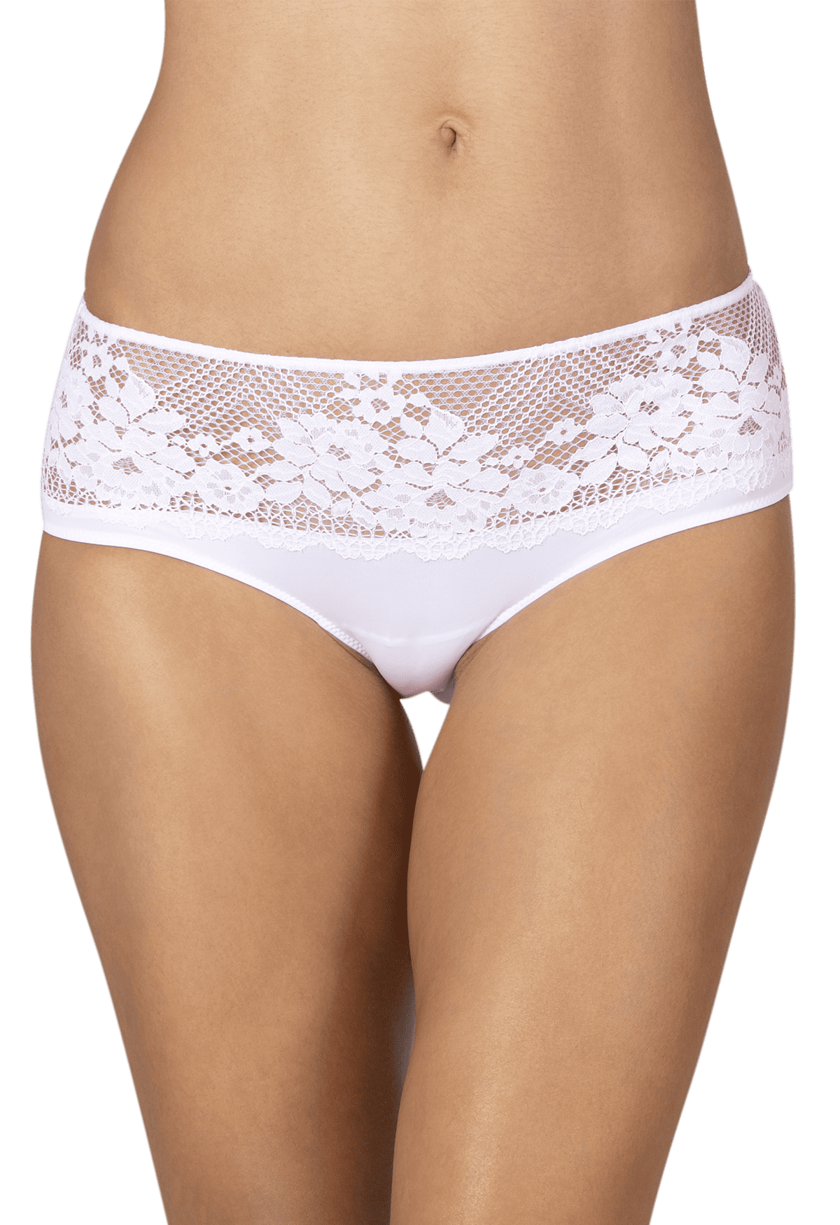 Shorty Résille Florale - Blanc