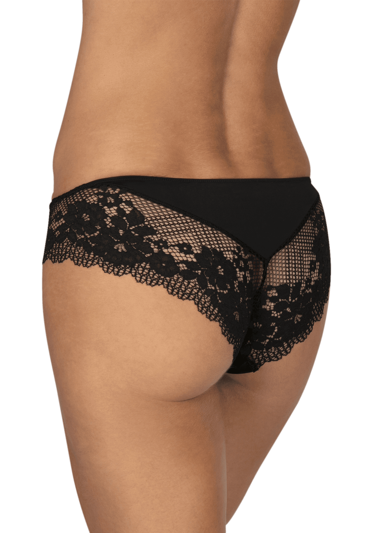 Slip Résille Florale - Noir