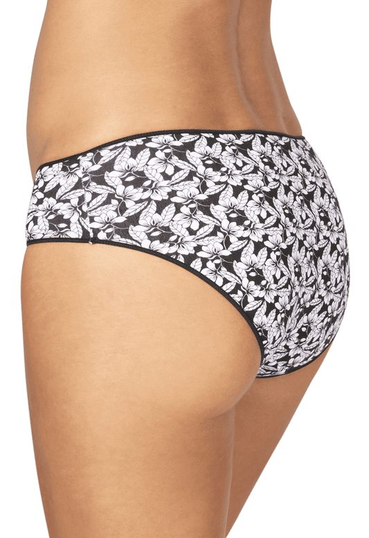 Lot de 3 Slips - Trio Imprimé Floral - Imprimé noir
