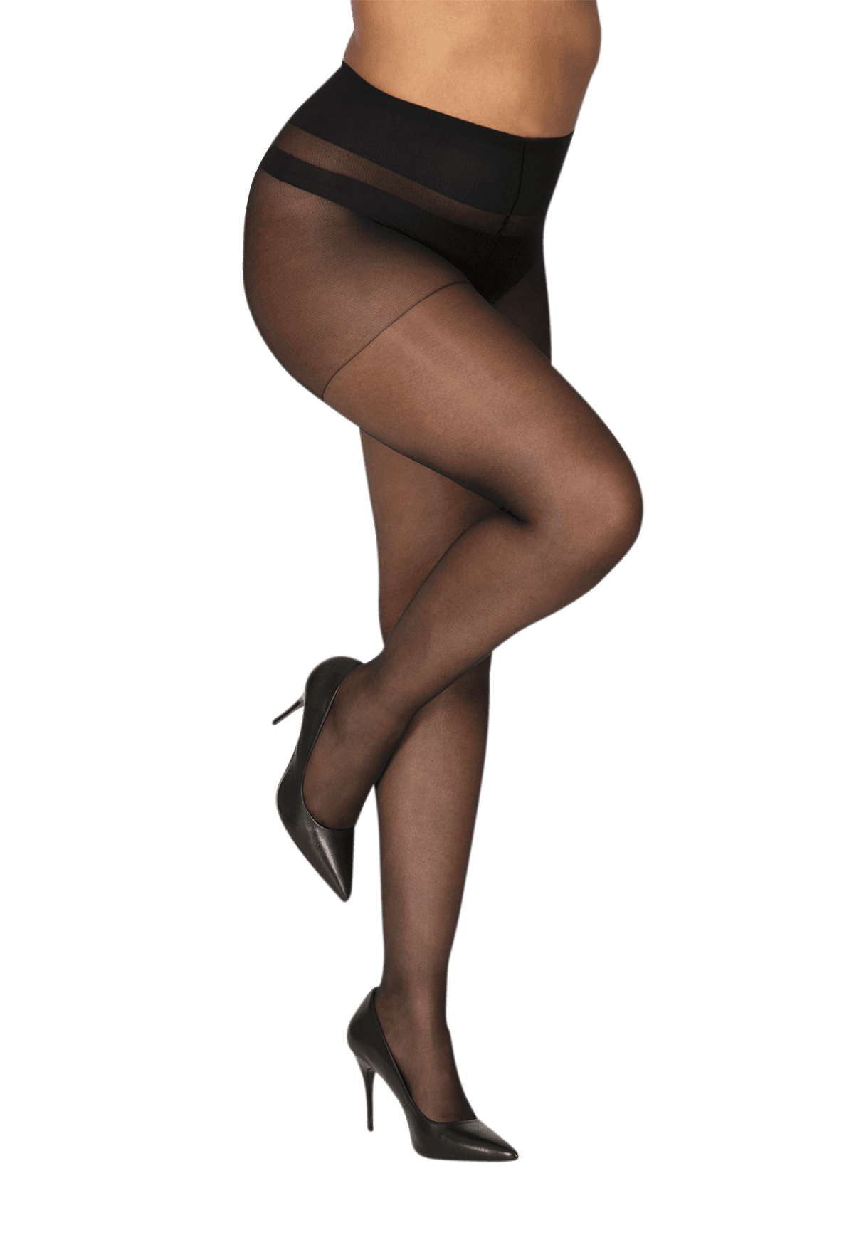 Collant Transparent 15D Grandes Tailles Elastivoile Résistant - Noir
