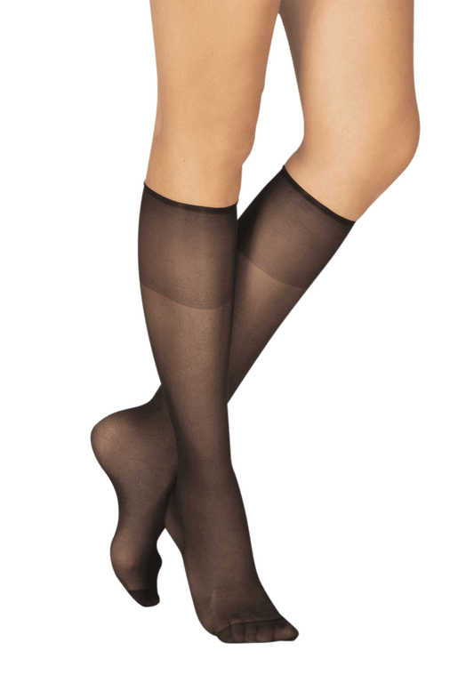 Lot de 2 paires de Mi-bas Satiné 19D Elastivoile - Noir