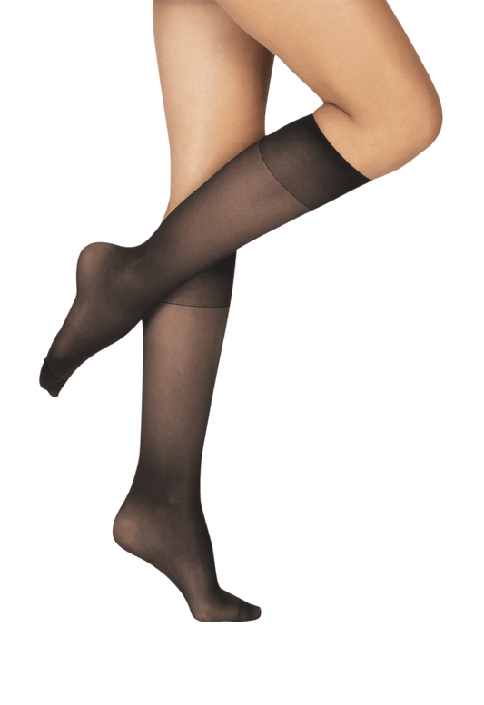 Mi-Bas Transparent 25D Actiwell Circulation - Noir