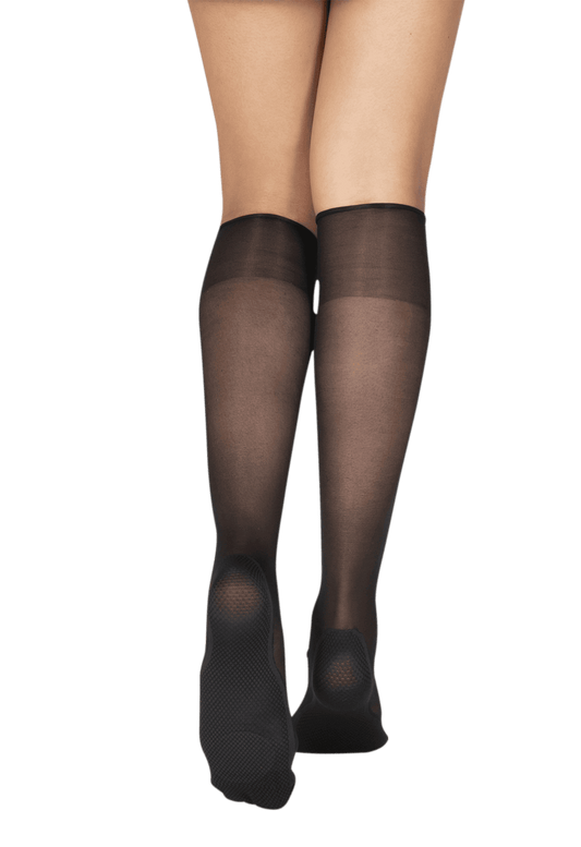 Mi-Bas Transparents 19D Coussinet Sensation Spa - Noir