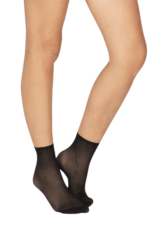 Lot de 2 paires de Socquettes Transparentes 15D Elastivoile Indestructible - Noir