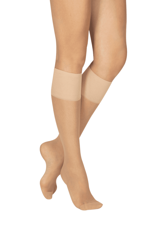 Lot de 2 paires de Mi-bas Transparents 15D Elastivoile Résistant - Sable